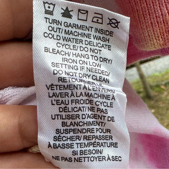 Ardene Tie Dye Women’s Short Sleeve Shirt in Pink, Yellow, Teal - Picture 3 of 7